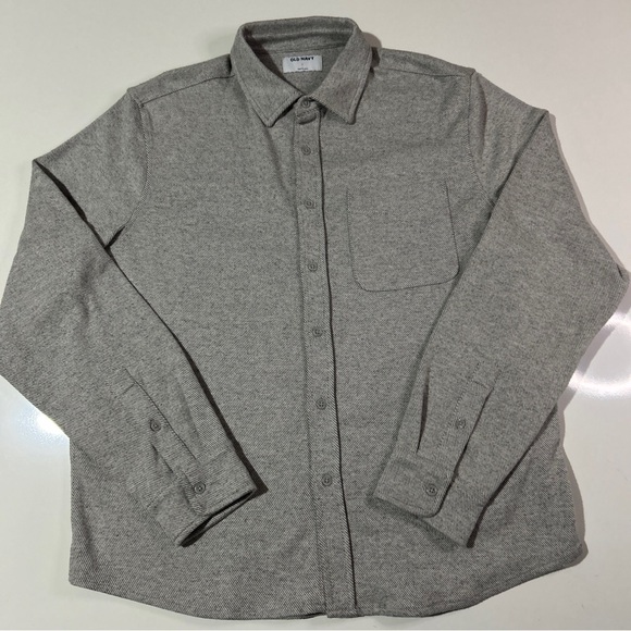 Old Navy Heavyweight Shirt Men’s Large Gray Soft Flannel Classic Fit Long Sleeve - Picture 2 of 11
